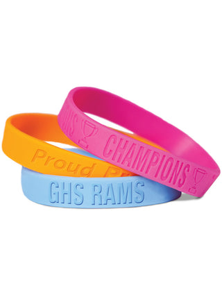 Debossed Silicone Wrist Bands