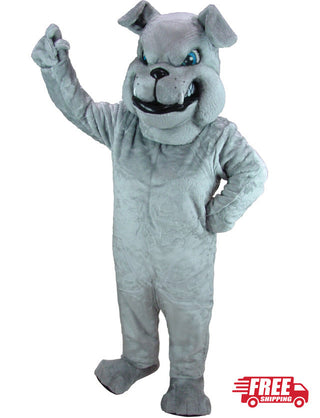 Gray Bulldog Mascot Uniform