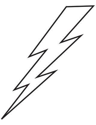 White Lightning Bolt Temporary Tattoo