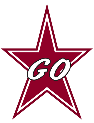 Maroon "GO" Star Temporary Tattoo