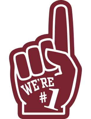 Maroon Foam Finger Temporary Tattoo