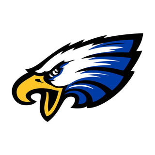 a temporary tattoo of a blue and white eagle head