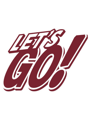 Maroon Let's Go! Temporary Tattoo