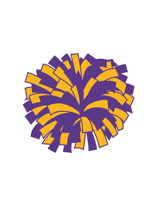 Purple & Gold Pom Temporary Tattoo