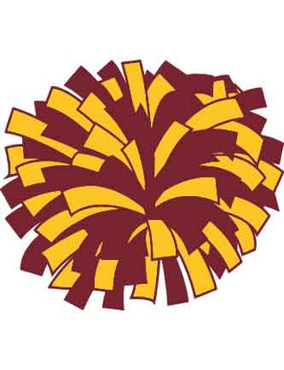 Maroon & Gold Pom Temporary Tattoo