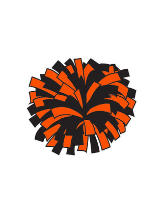 Orange & Black Pom Temporary Tattoo