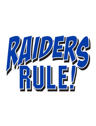 Blue "Raiders Rule!" Temporary Tattoo