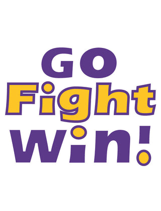 Purple & Gold Go Fight Win! Temporary Tattoo