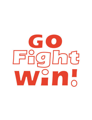 Red "Go Fight Win" Temporary Tattoo