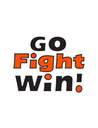 Orange "Go Fight Win" Temporary Tattoo