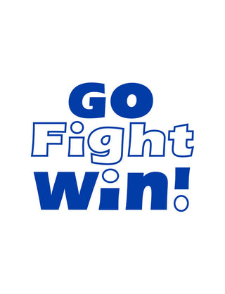 Blue "Go Fight Win" Temporary Tattoo