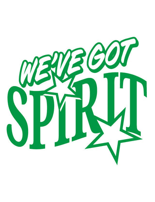 Green We've Got Spirit Temporary Tattoo