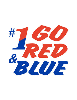 Go Red & Blue Temporary Tattoo 