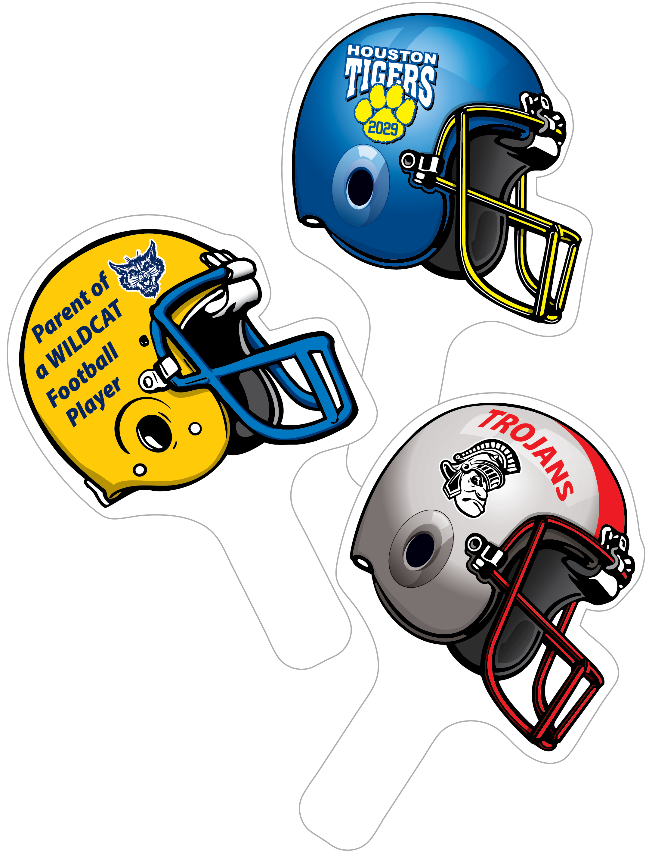 fans in football helmet Full Color Helmet Fan