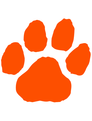 Orange Paw Print Temporary Tattoo