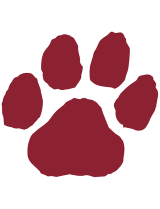 Maroon Paw Print Temporary Tattoo