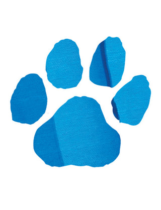 Blue Paw Print Metallic Foil Temporary Tattoo