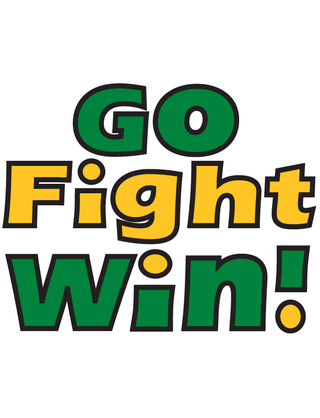 Green "Go Fight Win!" Temporary Tattoo