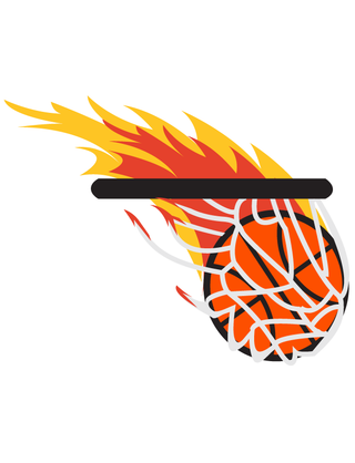 Flaming Basketball Temporary Tattoo