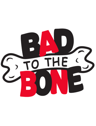 Red & Black "Bad To The Bone" Temporary Tattoo