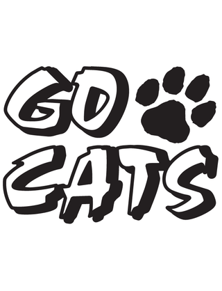 Black "Go Cats" Temporary Tattoo