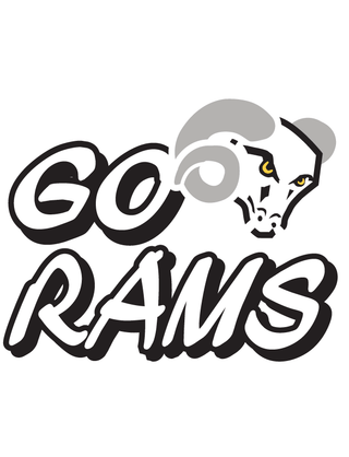 Black "Go Rams" Temporary Tattoo