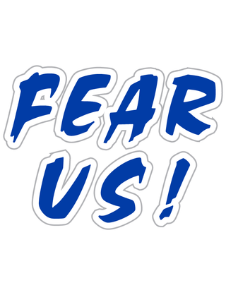 Blue "Fear Us!" Temporary Tattoo