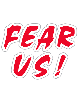 Red "Fear Us!" Temporary Tattoo