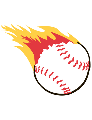 Flaming Baseball Temporary Tattoo