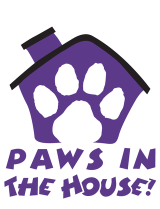 Purple "Paws in the House!" Temporary Tattoo