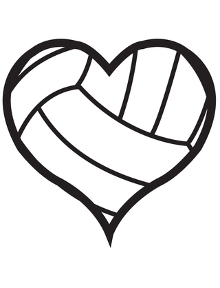 Heart Volleyball Temporary Tattoo