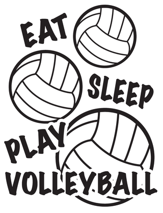 Eat Sleep Play Volleyball Temporary Tattoo