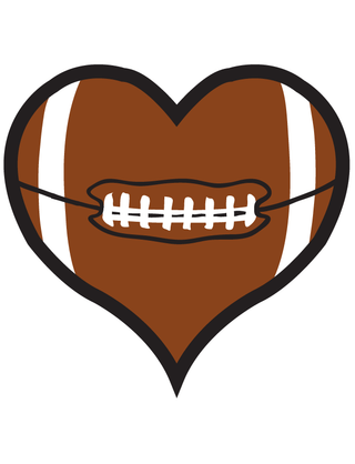 Heart Football Temporary Tattoo