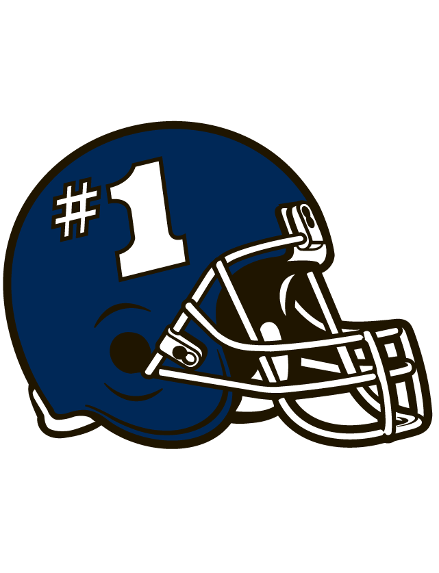 Navy #1 Football Helmet Temporary Tattoos – Show Your Colors