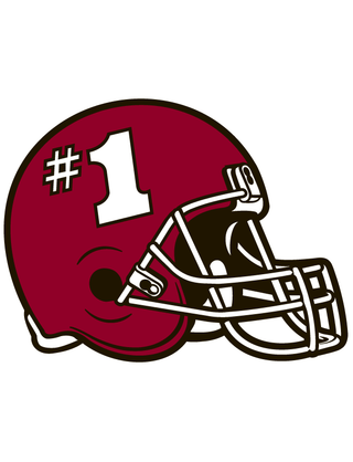 Maroon #1 Helmet Temporary Tattoo