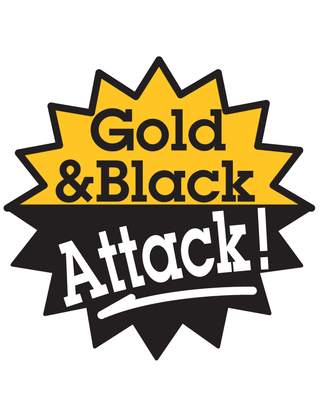 Gold & Black Attack! Temporary Tattoo