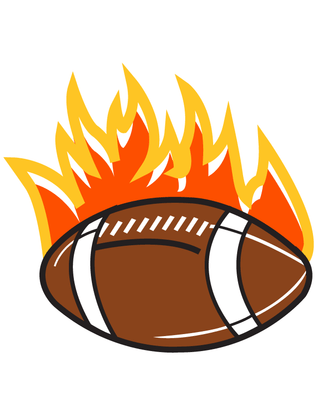 Flaming Football Temporary Tattoo