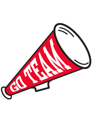 Red "Go Team" Megaphone Temporary Tattoo