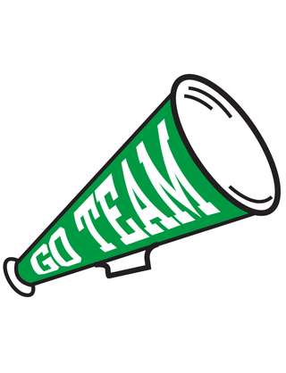 Green "Go Team" Megaphone Temporary Tattoo