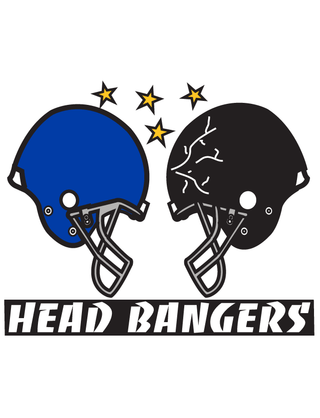 Blue & Black Head Bangers Temporary Tattoo