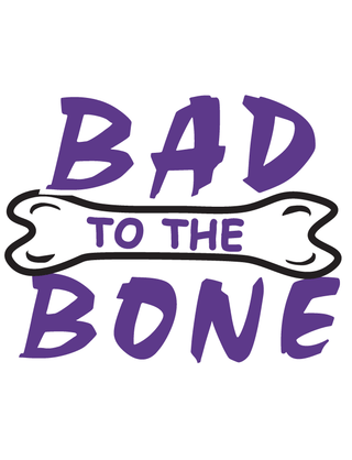 Purple "Bad to the Bone" Temporary Tattoo