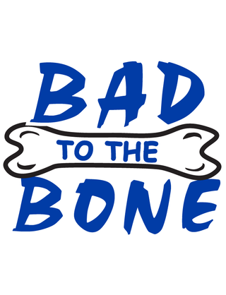 Blue "Bad to the Bone" Temporary Tattoo