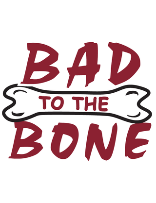 Maroon "Bad to the Bone" Temporary Tattoo