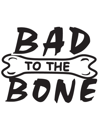 Black "Bad to the Bone" Temporary Tattoo