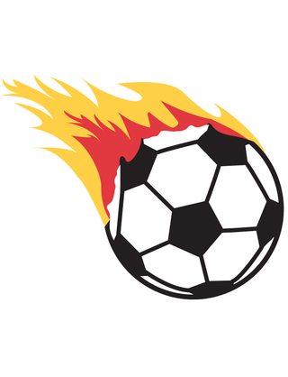 Flaming Soccer Ball Temporary Tattoo