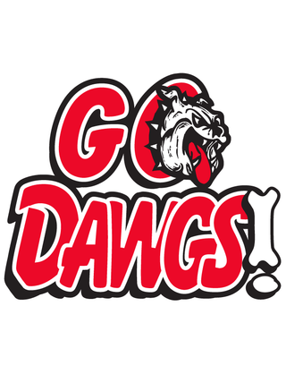 Red "Go Dawgs" Temporary Tattoo