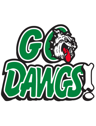 Green "Go Dawgs!" Temporary Tattoo