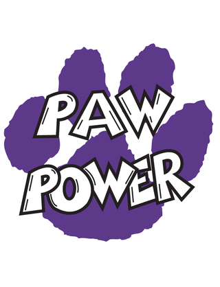 Purple "Paw Power" Temporary Tattoo