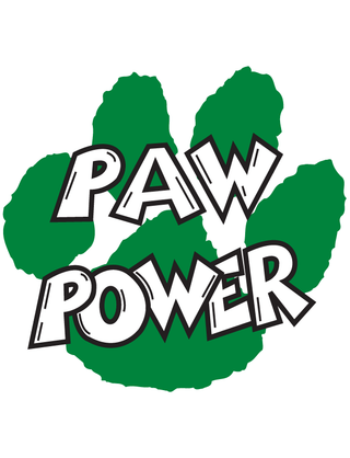 Green "Paw Power" Temporary Tattoo