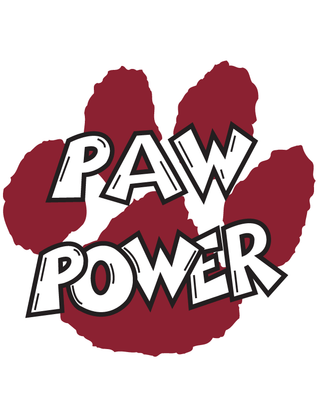 Maroon "Paw Power" Temporary Tattoo